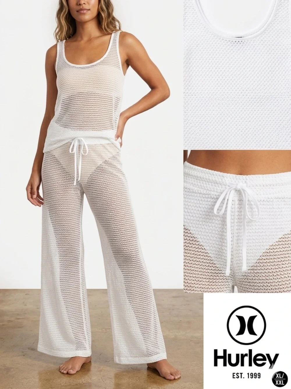 Hurley Women’s 2-Piece Crochet Swim Cover-Up Set